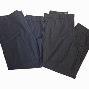 Ann Taylor Straight Ankle Pants Cuffed Hem, Lot of 2, Navy Black 18T